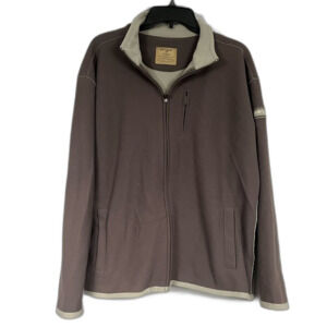 Life is Good Tan/Brown Fleece Zip Up Jacket Size Medium